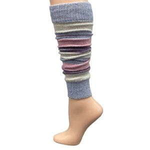 Women's Stripe Lambswool Knee Hi Leg Warmers